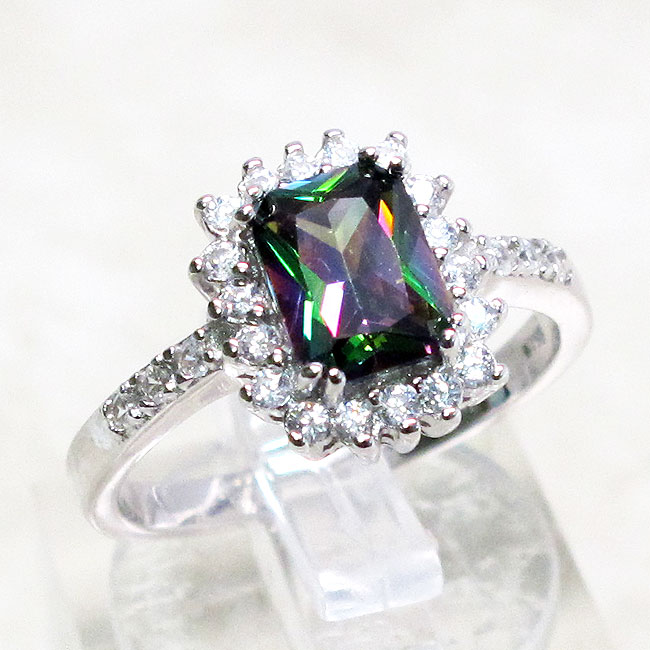 INCREDIBLE 1.5CT EMERALD 925 STERLING SILVER RING SIZE 5-10