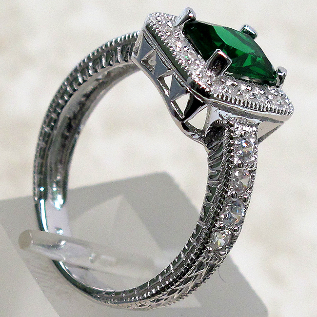 ELEGANT 1.5 CT EMERALD 925 STERLING SILVER RING SIZE 5-10 | eBay