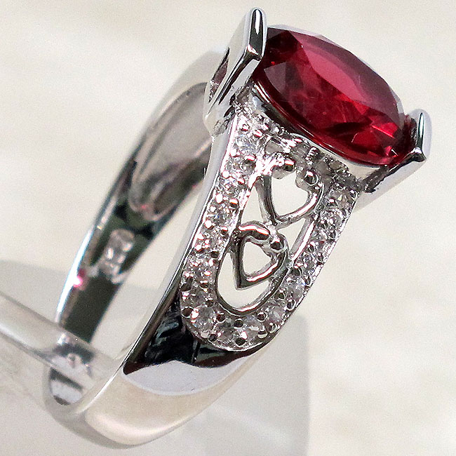 CHARMING 3 CT RUBY 925 STERLING SILVER RING SIZE 5-10 | eBay