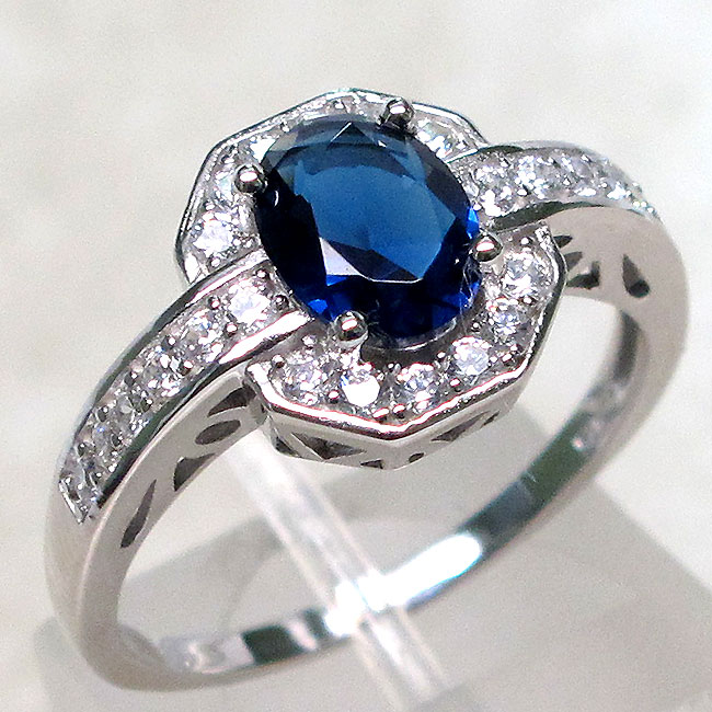 PRETTY 1.5 CT SAPPHIRE 925 STERLING SILVER MICRO PAVE RING SIZE 5 | eBay