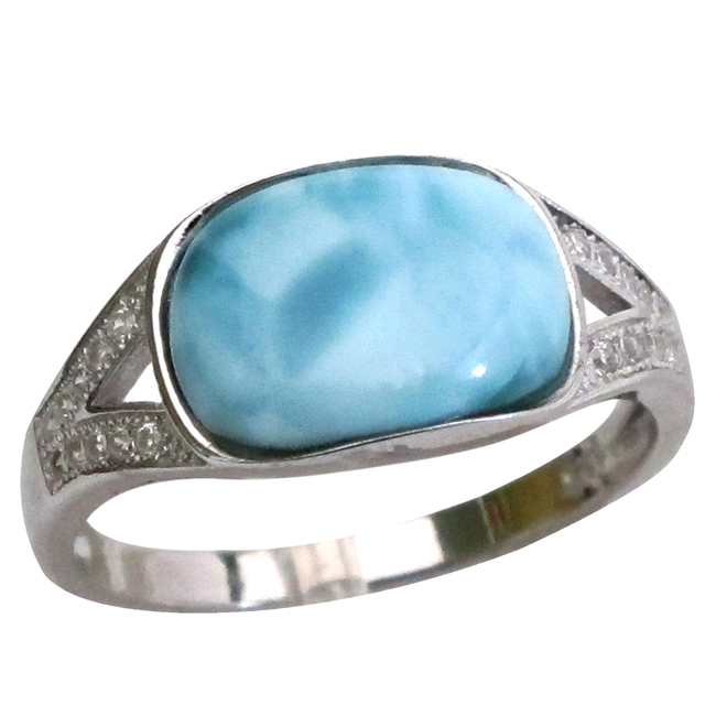 CHARMING GENUINE LARIMAR 925 STERLING SILVER RING SIZE 5-10 | eBay