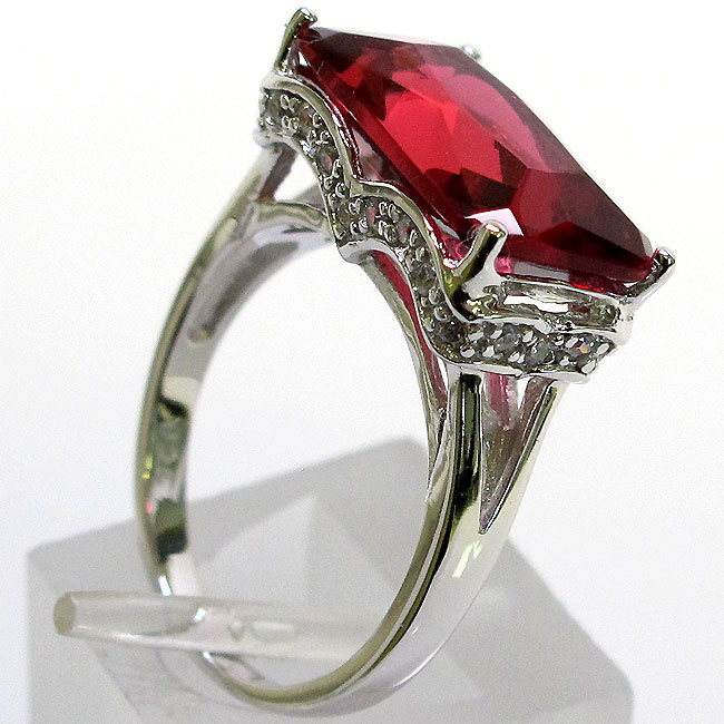 STERLING RUBY CHRON 美品 KARMA Sterling Silver Ruby Cubic Zirconia Ornate Cross Necklace